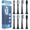 demirdental 8 spazzole di ricambio adatte per Philips Sonicare C3 Premium Plaque Defence Standard Testine per spazzolino sonico, equivalente a HX9044, spazzole di ricambio compatibili, colore nero