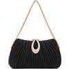 Jywmsc Pochette da Donna Pochette da Sera Borsetta in Raso Plissettata Borsa a Tracolla per Matrimonio Formale