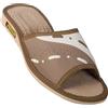APREGGIO -Pantofole Estive da Donna in Pelle Liscia - Ciabatte Leggere con Zeppa - Pantofole aperte - Ideali per Casa - Marrone - Taglia 41 EU
