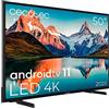 Cecotec TV LED 50" Smart TV serie A ALU00050S. 4K UHD, Android 11, MEMC, Chromecast integrato, Dolby Vision e Dolby Atmos, HDR10, Bluetooth, Modello 2023 [Classe di efficienza energetica E]
