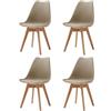 Uderkiny Set di 4 Sedie da Sala da Pranzo, Sedie Scandinave, Gambe in Legno Massello, Design Nordico ergonomico, Ideale per Sala da Pranzo, Soggiorno, Cucina, Camera da Letto (Grigio, 4)