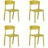 Totò Piccinni Sedia DELTA in Polipropilene in fibra di Vetro Moderne Design Impilabile (Giallo Senape, 4)