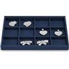 Oirlv Blu Microfibra Gioielli Vassoi 12 Griglia Orecchini Bracciali Display Organizzatore Vassoi