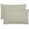 Nada Home Coppia Federe Cuscini Letto 52x82 cm in 100% Puro Cotone - Copricuscini Guanciale Tinta Unita con Pattina Interna Senza Zip o Bottoni - Set 2 Federe Morbide e Resistenti
