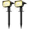 nipify 2 Pezzi Faretti Solari a Led da Esterno Giardino con Sensore di Movimento, [56LED/3 Modes] Lampade da Giardino Potenti Impermeabile Luci Solari Esterno per Cortile Vialetto (Bianco caldo)