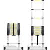 Tubiaz 4.4M Scala telescopica in alluminio con 2 ganci rimovibili, scala di estensione con interruttore di sicurezza multistadio, scala multiuso, carico massimo 150 kg
