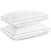 Deodar Cuscino in Piuma e Piumino 46X66X5cm Set di 2, Organica Lussuoso Cuscini Letto D'Albergo a 3 Camere, Federa Puro Cotone, Lavabile, Certificato Öko-Tex e RDS, Set di 2
