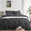Duvetnova Copripiumino Matrimoniale 260x240 Grigio, Microfibra Prelavata Super Morbida Effetto Cotone, Certificazione OEKO-TEX, 1 Copripiumino 260x240 + 2 Federe 65x65 cm