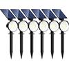 nipify 6 Pezzi Faretti Solari a Led da Esterno, 3 Modalità Luci Solari da Giardino Potenti, Impermeabile Lampade Solare per Patio, Garage, Cortile, Parete, Prato (Bianco)