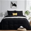 Duvetnova Copripiumino Matrimoniale 260x240 Nero, Microfibra Prelavata Super Morbida Effetto Cotone, Certificazione OEKO-TEX, 1 Copripiumino 260x240 + 2 Federe 65x65 cm
