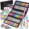 Vozuna Confezione da 145 penne gel glitterate, 72 colori unici e 72 ricariche con 1 libro da colorare per bambini, libri da colorare per adulti, disegni, scarabocchi, artigianato, scrapbooking