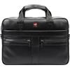 NORDEE Borsa da lavoro da uomo 38 x 27 x 9 cm - Cartella da uomo in pelle - Elegante portadocumenti A4 con cinturino regolabile - Cinghia regolabile - Borsa per laptop, Nero , L