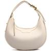 LassZone Mezzaluna Borsa a tracolla da donna in morbida pelle vegana pochette a mezza luna borse a tracolla da donna Hobo borsa con tracolla regolabile, bianco