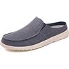 ERLINGO Mules da uomo in tela, comodi, senza schienale, scarpe da passeggio, leggere, scarpe da passeggio, stile casual, scarpe da casa, pantofole in lino, per interni ed esterni, Blu, 39 EU