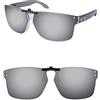 ThunderClap Occhiali da sole polarizzati a clip per Oakley Holbrook RX OX8156 56 mm per uomo donna protezione UV, Grigio Ultimo, Holbrook RX OX8156 56mm