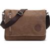 DORRISO Uomo Borsa a Tracolla Moda Borse Messenger Ventiquattrore 14 pollici Laptop Messenger Bag Briefcase Viaggio Causale Lavoro Scuola Tela Borsa a Tracoll Marrone