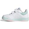 adidas Tensaur Hook And Loop Shoes, Sneaker Unisex - Bambini e Ragazzi, Ftwr White Semi Flash Aqua Clear Pink, 32 EU