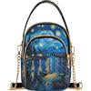 ALAZA Borse a tracolla trapuntate da donna, Vincent Van Gogh Starry Night Borse a tracolla da donna piccole borse da viaggio borsa per telefono, Multi, 5.91x3.15x8.27in