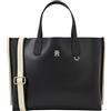 Tommy Hilfiger Iconic Tommy Satchel Aw0aw15692 - Borsa da donna, taglia unica, Nero (Nero), One Size
