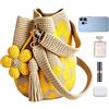 Generic Borse all'uncinetto per le donne Boho Crochet Handmade Flower Pouch