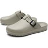 ERLINGO Zoccoli da giardino da uomo, da donna, sandali da spiaggia, casual, comodi da infermiera, senza schienale, da cucina, da giardino, (Grigio chiaro), 41 EU