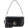 Coccinelle Pelle borsa a tracolla borsetta C-Me Lock Shiny Smooth Handbag Leather Noir nero