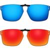 ThunderClap Occhiali da sole polarizzati a clip per Oakley Holbrook RX OX8156 56 mm per uomo donna protezione UV, Geyser Blue + Aurora Red, Holbrook RX OX8156 56mm