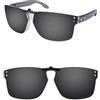 ThunderClap Occhiali da sole polarizzati a clip per Oakley Holbrook RX OX8156 56 mm per uomo donna protezione UV, Guscio nero, Holbrook RX OX8156 56mm