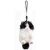lilizzhoumax Portachiavi Peluche Gatto Bianco Nero 15cm Profumato Mini Gattino Ciondolo Borsa Zampe Appesantite Pelo Lungo Gatto Mucca Accessorio Zaino Regalo per Bambini