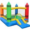 GIANTEX Castello Gonfiabile con Scivolo per Bambini, Ampia Area per Saltare, Trampolino Gonfiabile da Interno ed Esterno con Borsa di Trasporto e Kit di Riparazione per Bambini 3-12 Anni