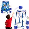 Pardofelis Canestro da basket 3 in 1 per esterni, con 4 palline da basket, 12 palline da lancio, 12 anelli, giocattolo da piscina, per feste hawaiane, piscina, spiaggia, bambini e adulti