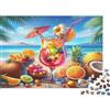RMMERPCVREFE Cocktail di Frutta Tropicale Puzzle 1000 Pezzi Carta per Adulti Scena Spiaggia Relax Puzzle per Famiglia Decorazione Regalo 52x38cm/1000pcs