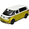 Generisch Welly Modello Auto Compatibile con VW Volkswagen ID. Buzz Giallo con tetto bianco ca 1/34 - 1/39 Metal Model Auto The Cast 43829