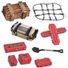 Ezweiji RC Crawler Car Decorazione da tetto 12 in 1 contenitore per serbatoio, rete bagagli, pala, per Traxxas Desert Racer Slash1/18 TRX4M 1/24 SCX24 RC Crawler Car Truck Barre portapacchi (nuovo