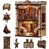 BATTREVO Kit Book Nook fai da te, fermalibri in legno e puzzle 3D con luce LED, set fai da te per adulti, Nook Art
