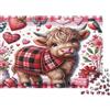 MXVCTJQH Mucca Highland Carina Puzzle 1000 Pezzi Carta per Adulti Stile Scozzese Cuori Gioco di Puzzle 1000 Pezzi Relax Casa Regalo 70x50cm/1000pcs