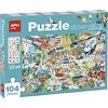 Apli kids 18820-Puzzle Osservazione Città-104 pezzi dimensioni 5 x 5 cm. Include 3 schede con oggetti da ricercare, 18820