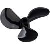 FYWYVIY Elica for barca modello RC, 3 pale in nylon di plastica, foro albero 3/4/5 mm, mano sinistra, colore nero(52mm-5mm)