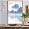 Surwin Noren Giapponese Tenda da Porta, Giapponese Noren Stile Divisorie Lunga Tappezzeria per Finestra Cucina Ristorante Negozio Doorway Decorazione (90x200cm,Pittura di Paesaggio 1)