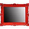 Generisch Specchio da parete, 90 x 70 cm, stile barocco antico, rococò, shabby chic, rinascimentale, design retrò con ornamenti, lussuoso, rosso, 58SP