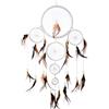 DonDon Acchiappasogni Dreamcatcher grande XXL con perle e vere piume Bianco - Ø 28 cm