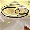 TMKOO Fan Invisibilità Soffitto Ventilatore Luce Con Telecomando LED Ultra-Silenzioso Lampadario Interna Soggiorno Moderno Fan Ceiling Light Soffitto Droplight Camera Da Letto Per Bambini Lampada