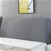 Hearda Elasticizzata Copri Testata Letto Matrimoniale, Fodera per Testiera Letto Lavabile,Jacquard Copertura per Testiera per Letto Copri Testiera Letto all-Inclusive Universale (Grigio Scuro,180cm)