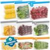 IDEATECH Sacchetti Freezer Silicone 9 Pack Riutilizzabili Buste Alimenti Richiudibili Congelatore Cibo Ermetici Zip BPA Free Lavabili Meal Prep Frutta