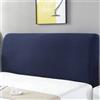 Hearda Elasticizzata Copri Testata Letto Matrimoniale, Fodera per Testiera Letto Lavabile,Jacquard Copertura per Testiera per Letto Copri Testiera Letto all-Inclusive Universale (Blu Navy,180cm)