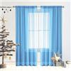 GAIFNAG Tende Voile Semitrasparenti 60 x 260 cm Morbide Tinta Unita Tenda Isolante, Vari Colori Tenda Oscurante Termica Isolante per Finestra Soggiorno Camera, Blu Cielo
