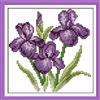 OWN4B Kit per Punto Croce Stampati, OWN4B Il Fiore della Felicità Motivo Stampato 11CT 21,1x21,1 cm Kit Ricamo Fai da Te (Violette)