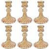 Olrla Set di Portacandele in Vetro, 6 Pezzi, Ambra Trasparente, Elegante Decorazione da Tavolo per Matrimoni, Natale e Casa