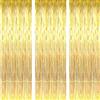 AILEXI 3 confezioni di tende in metallo a forma di foglia, frangia a luccichio, per porta finestra, decorazione per compleanni, forniture per feste di matrimonio, 3 ft*8 ft (92 x 245 cm) - oro