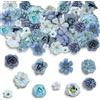 MUYAPAY 20 Pezzi Fiori Finti per Decorazioni Fioritura di Lunga Durata, Fiori Finti Artificiali Teste, Rose Finte per Bouquet DIY Matrimonio Centrotavola Decorazione Domestica Festa Casa Nozze (Blu)